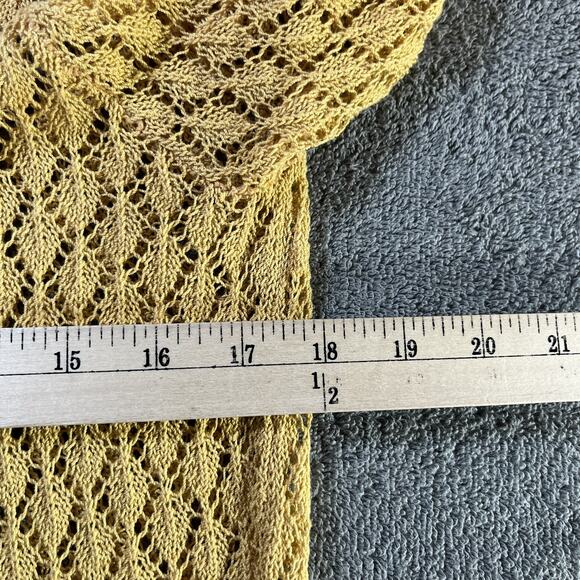 April Cornell Sweater‎ Womens Medium Crochet Knit Lace Cardigan Button Up Boho - Picture 8 of 8